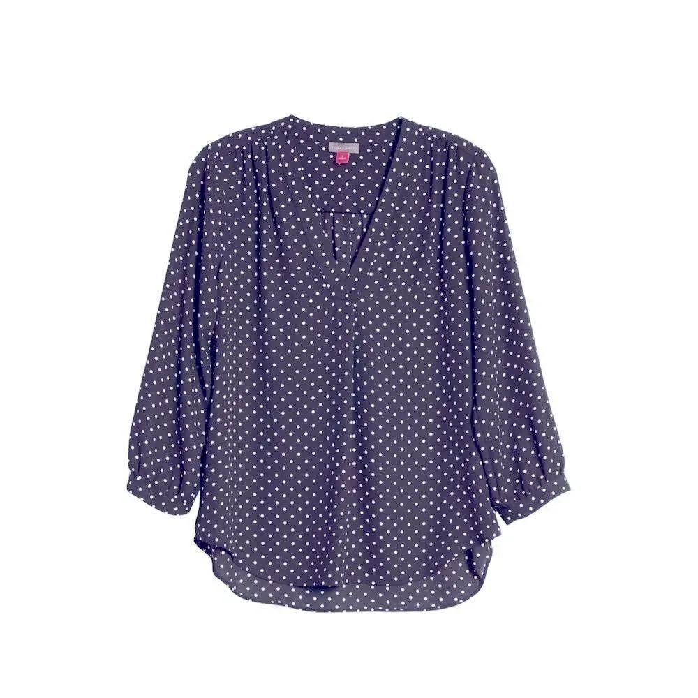 Vince Camuto Polka Dot V-Neck Top size XL